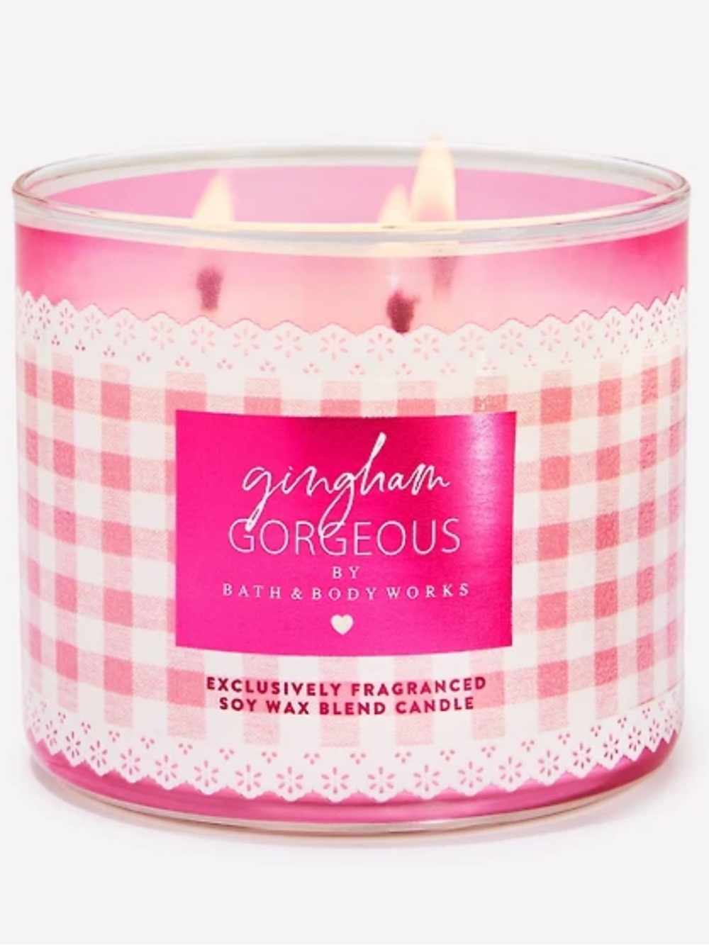 NWT Bath & Body Works Gingham Gorgeous 3-Wick Candle 14.5 oz